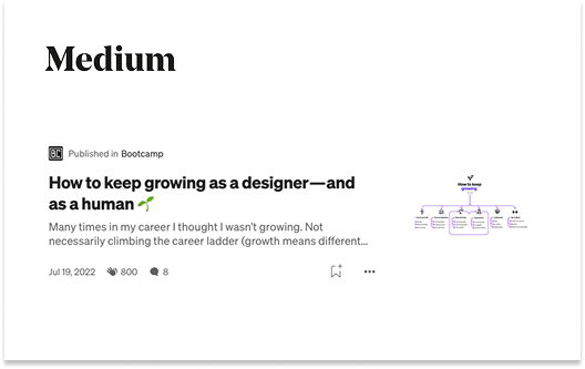 Medium article: How to keep growing as a designer